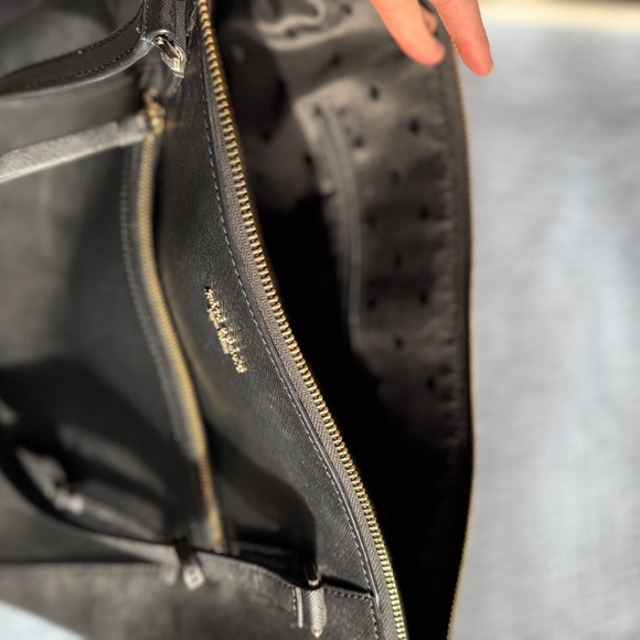 Kate Spade Black Saffiano Leather Large Tote Bag - Work & Travel Essential - Picture 4 of 4